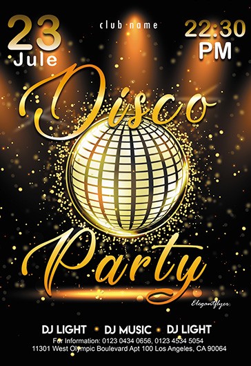 Free Disco Flyer Templates Psd By Elegantflyer