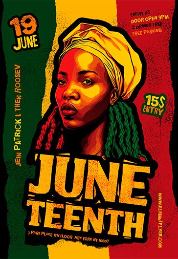 Multicolor Bright Juneteenth Free Flyer Template Psd By Elegantflyer