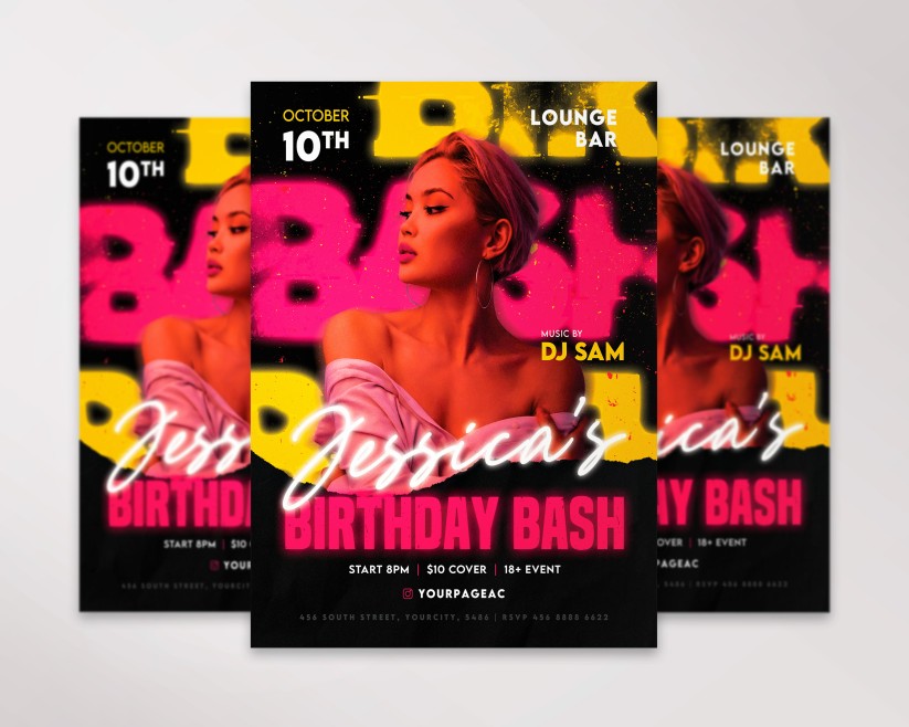 BIRTHDAY BASH - FREE FLYER PSD TEMPLATE 1 BIRTHDAY BASH - FREE FLYER PSD TEMPLATE 1