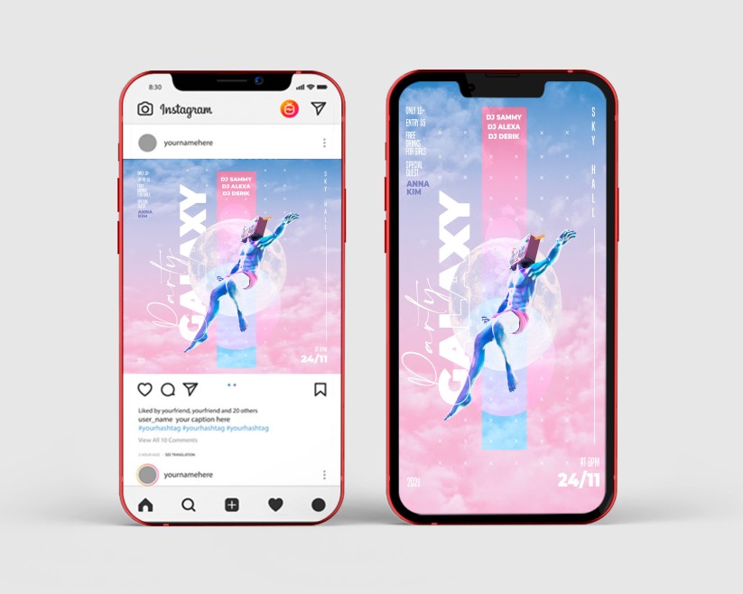 Galaxy Party – Instagram Stories Template in PSD + Post Templates Galaxy Party – Instagram Stories Template in PSD + Post Templates
