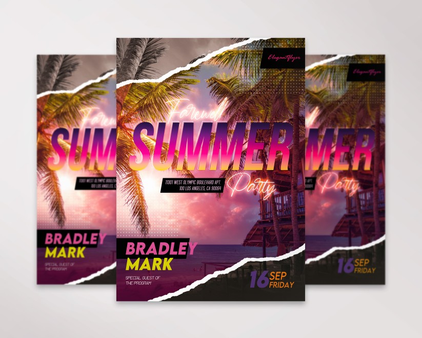 Farewell Summer Party Free Flyer PSD Template Farewell Summer Party Free Flyer PSD Template