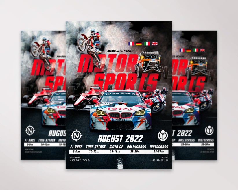 Motorsports Free Flyer PSD Template 1 Motorsports Free Flyer PSD Template 1