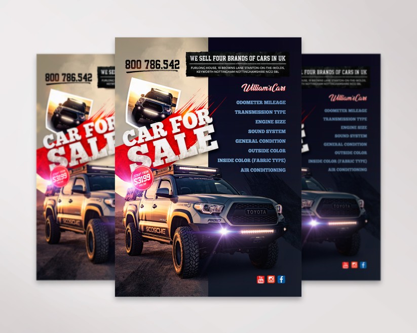 Car For Sale – Premium PSD Flyer Template 031 Car For Sale – Premium PSD Flyer Template 031