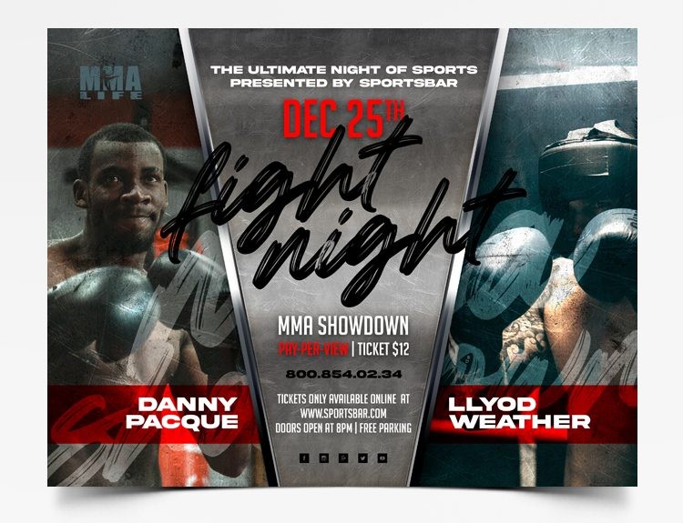 14 Fight Night – Free Flyer PSD Template 14 Fight Night – Free Flyer PSD Template