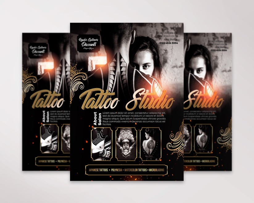 Tattoo Studio – Premium PSD Flyer Template 16 Tattoo Studio – Premium PSD Flyer Template 16