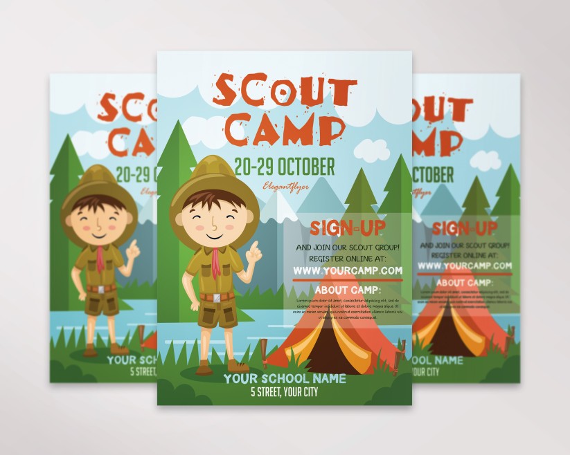 Scout Camp Flyer Template 14 Scout Camp Flyer Template 14