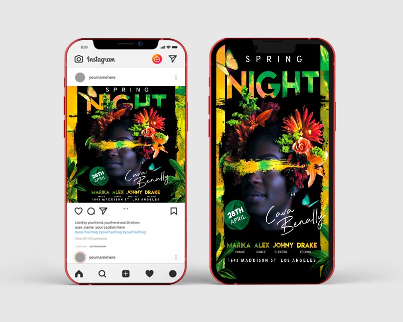 Spring Night – Free Instagram Stories Template in PSD + Post Template Spring Night – Free Instagram Stories Template in PSD + Post Template