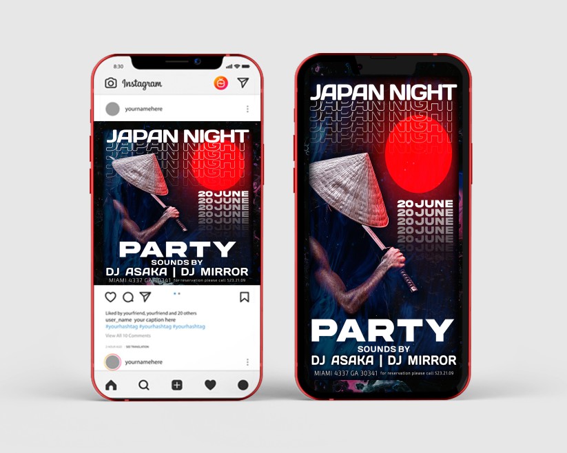 Japan Night Party – Free Instagram Stories Template in PSD + Post Template Japan Night Party – Free Instagram Stories Template in PSD + Post Template