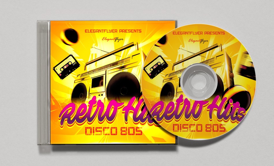 Retro Hits – Free CD Cover PSD Template Retro Hits – Free CD Cover PSD Template