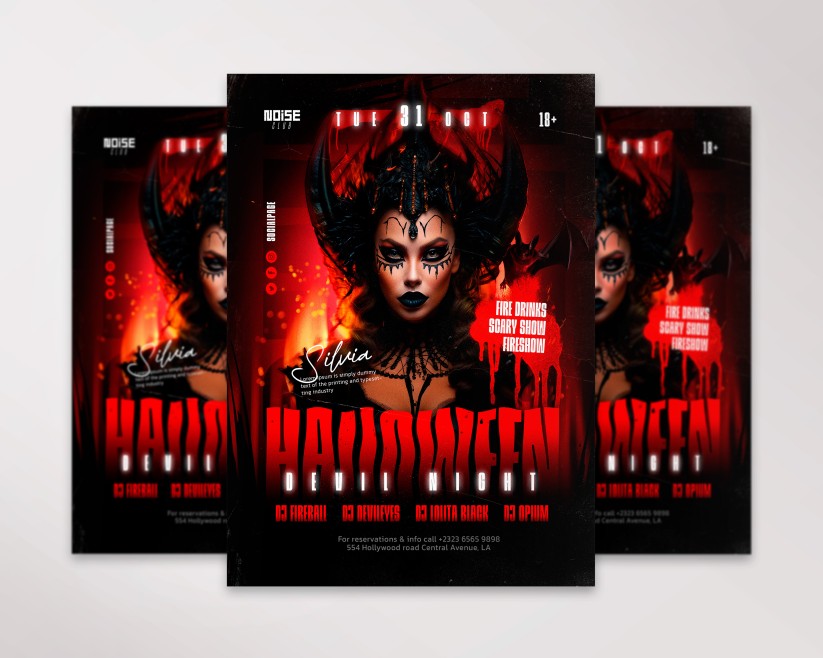 Halloween Devil Night - Premium Flyer PSD Template Halloween Devil Night - Premium Flyer PSD Template