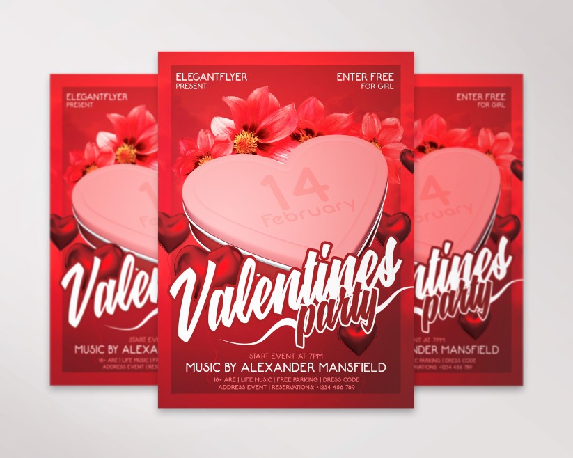 Valentine Party Invitations PSD Flyer 019 Valentine Party Invitations PSD Flyer 019