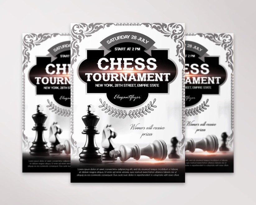 Chess Tournament Free Flyer PSD Template Chess Tournament Free Flyer PSD Template