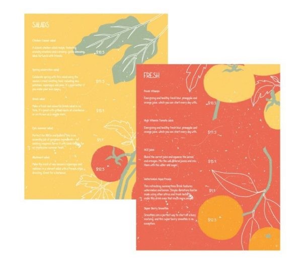 Illustrated Healthy Menu - free Google Docs Template Illustrated Healthy Menu - free Google Docs Template