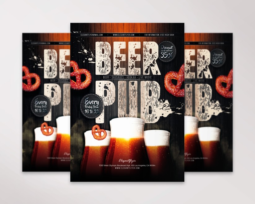 8 Beer Pub – Free PSD Flyer Template 8 Beer Pub – Free PSD Flyer Template