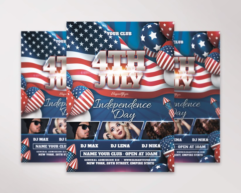 Dj Independence Day Flyer Template Dj Independence Day Flyer Template