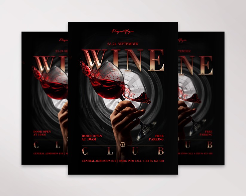 black wine flyer template black wine flyer template
