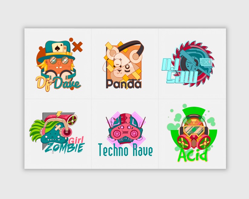 DJ - PSD+ EPS + AI LOGO TEMPLATE SET DJ - PSD+ EPS + AI LOGO TEMPLATE SET