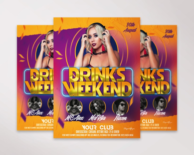 drinks weekend flyer template drinks weekend flyer template