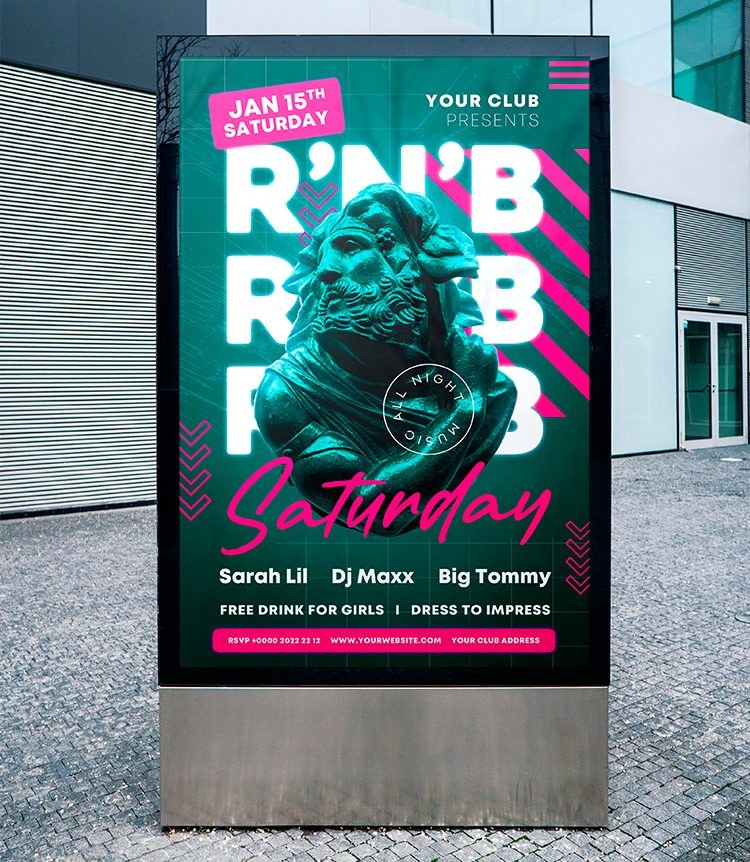 R’n’B Saturday – Free PSD Poster Template R’n’B Saturday – Free PSD Poster Template