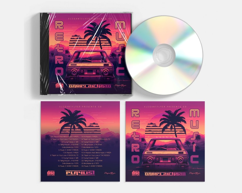 Retro Music Free CD Cover Template Retro Music Free CD Cover Template