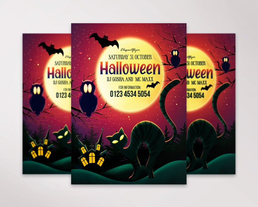 Halloween Cat - Premium Flyer PSD Template Halloween Cat - Premium Flyer PSD Template