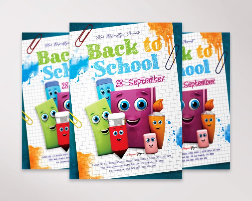 Back to School – Flyer PSD Template 19 Back to School – Flyer PSD Template 19