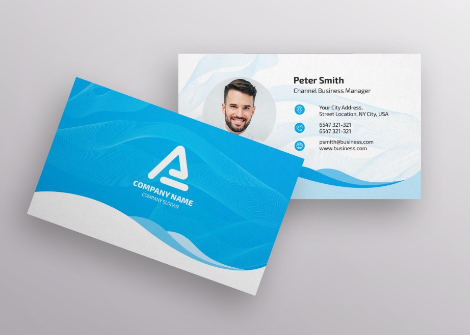 Free Business Card Blue Template Free Business Card Blue Template