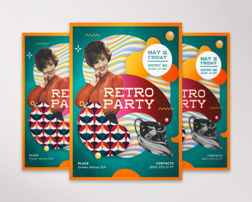 Creative Retro Party Flyer Template Creative Retro Party Flyer Template