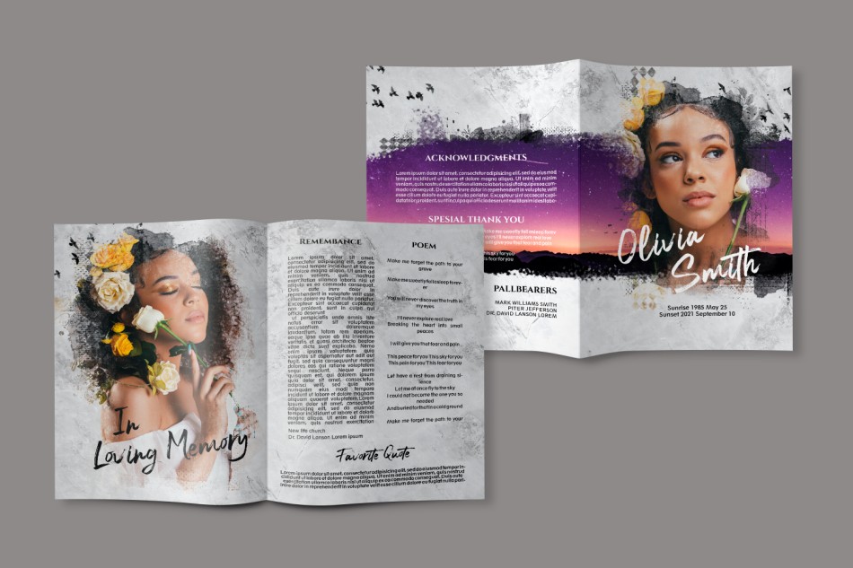 Free Funeral Program Template in PSD 5 Free Funeral Program Template in PSD 5