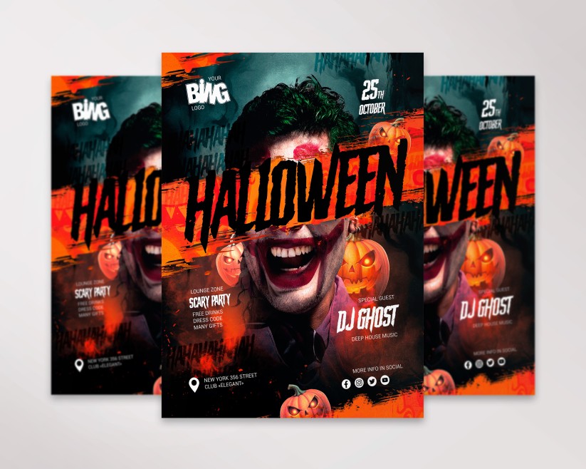 Halloween Joker - Free Flyer PSD Template Halloween Joker - Free Flyer PSD Template