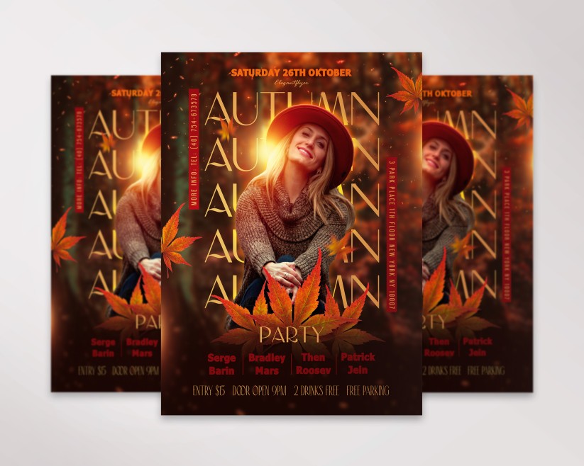 Autumn Party Flyer Free Flyer PSD Template Autumn Party Flyer Free Flyer PSD Template
