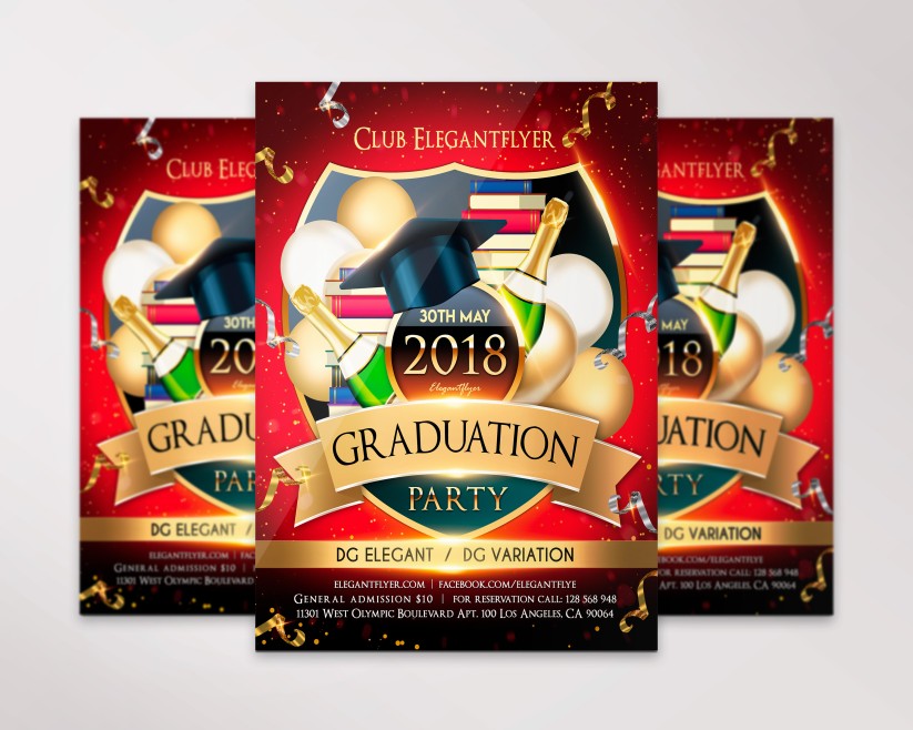 Graduation party Flyer PSD Template 6 Graduation party Flyer PSD Template 6
