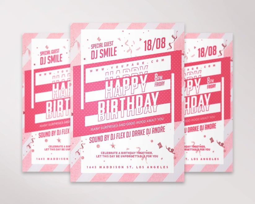 HAPPY BIRTHDAY - FREE FLYER PSD TEMPLATE 16 HAPPY BIRTHDAY - FREE FLYER PSD TEMPLATE 16