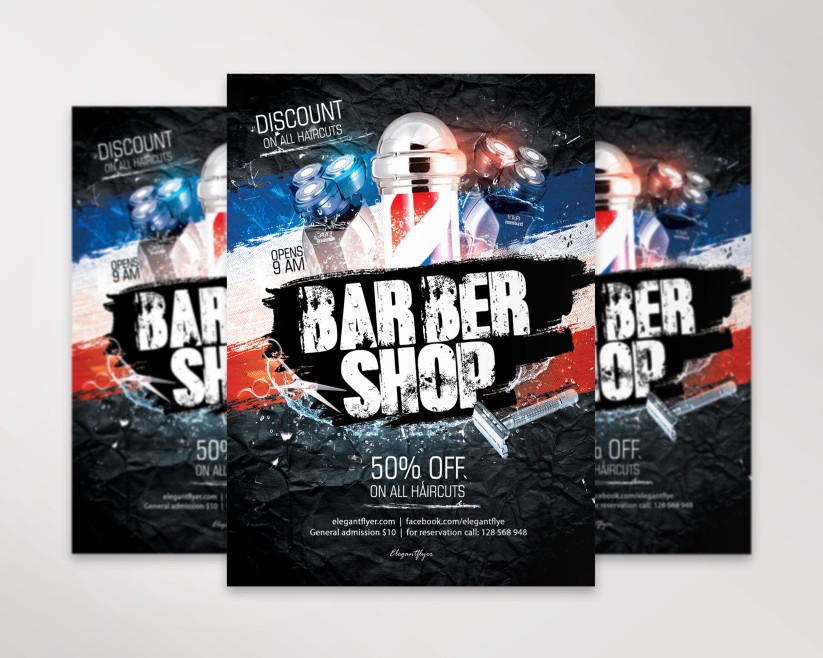 Barbershop – Flyer PSD Template 29 Barbershop – Flyer PSD Template 29