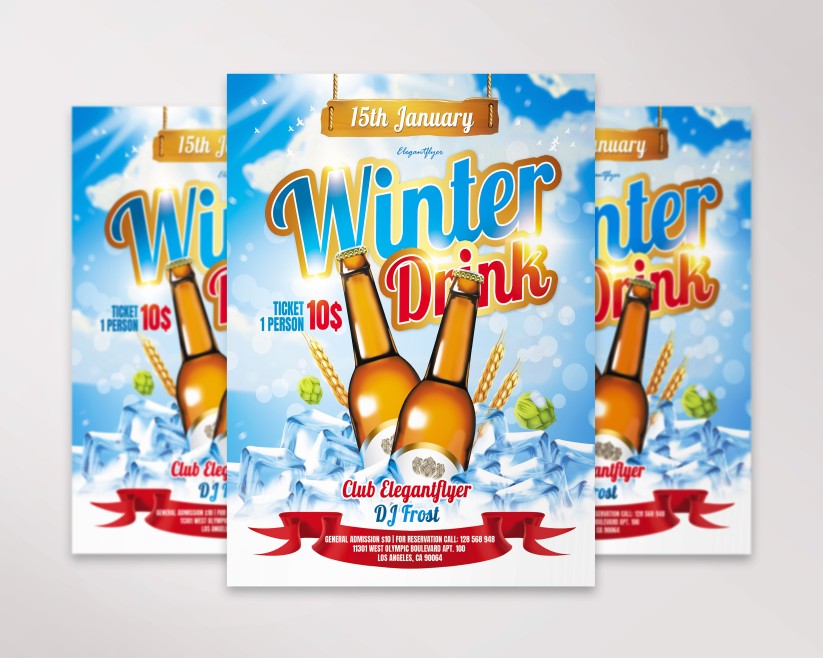 16 Winter Drink Party – Premium PSD Flyer Template 16 Winter Drink Party – Premium PSD Flyer Template