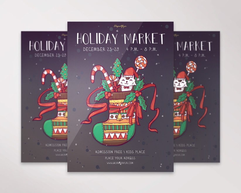 Holiday Market – Free Flyer PSD Template 012 Holiday Market – Free Flyer PSD Template 012
