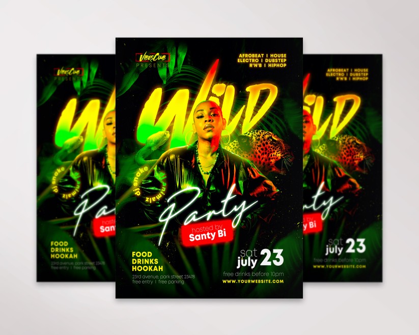 29 WILD PARTY - PREMIUM PSD FLYER TEMPLATE 29 WILD PARTY - PREMIUM PSD FLYER TEMPLATE