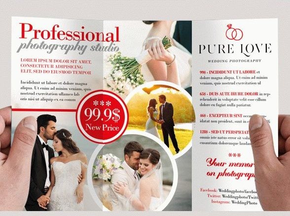 Wedding Photographer Premium Tri-Fold PSD Brochure Template 12 Wedding Photographer Premium Tri-Fold PSD Brochure Template 12