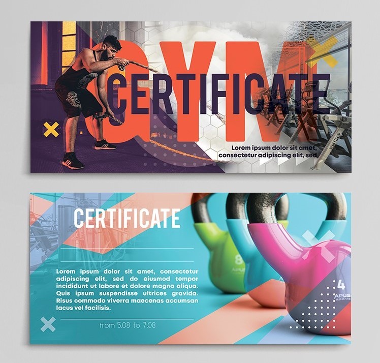 Sale Gym Premium Gift Certificate PSD Template Sale Gym Premium Gift Certificate PSD Template