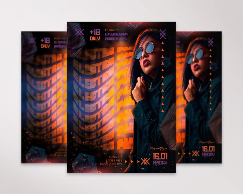 electro party dark flyer template electro party dark flyer template