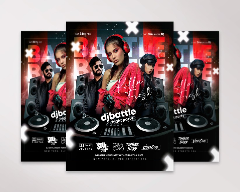 DJ BATTLE - PREMIUM PSD FLYER TEMPLATE DJ BATTLE - PREMIUM PSD FLYER TEMPLATE