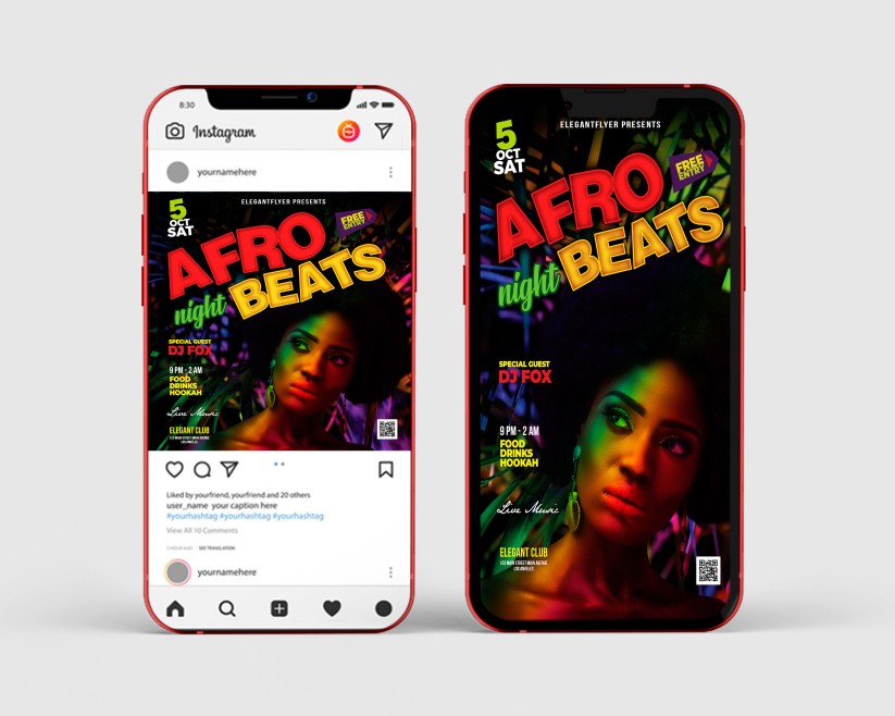 Afro Beats – Free Instagram Stories Template in PSD + Post Template Afro Beats – Free Instagram Stories Template in PSD + Post Template