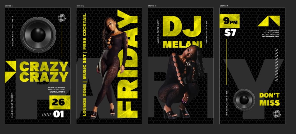 FRIDAY PARTY - FREE INSTAGRAM STORIES TEMPLATE SET IN PSD FRIDAY PARTY - FREE INSTAGRAM STORIES TEMPLATE SET IN PSD
