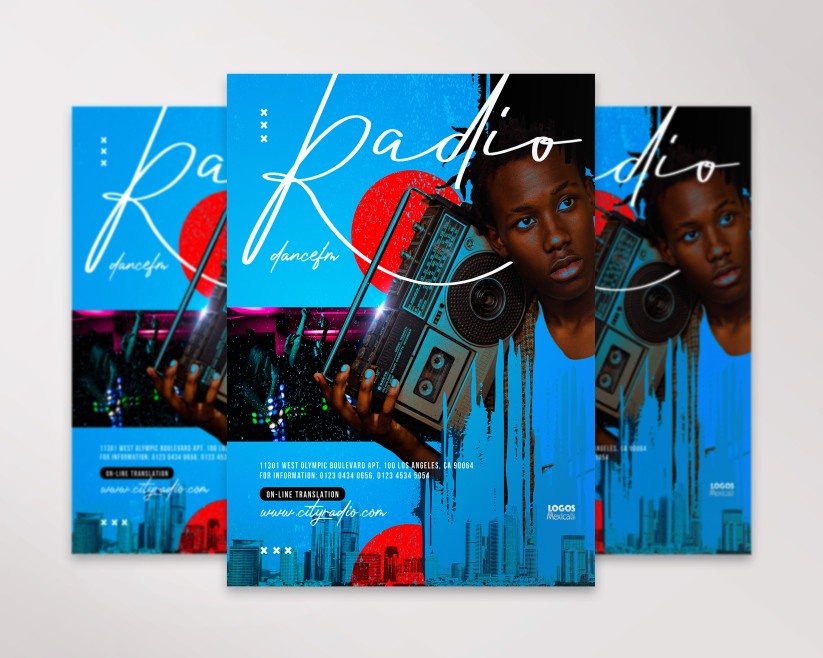 Blue Radio Free PSD Flyer Template Blue Radio Free PSD Flyer Template