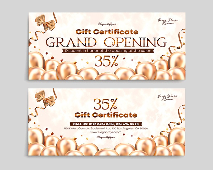 GRAND OPENING - FREE GIFT CERTIFICATE TEMPLATE IN PSD GRAND OPENING - FREE GIFT CERTIFICATE TEMPLATE IN PSD
