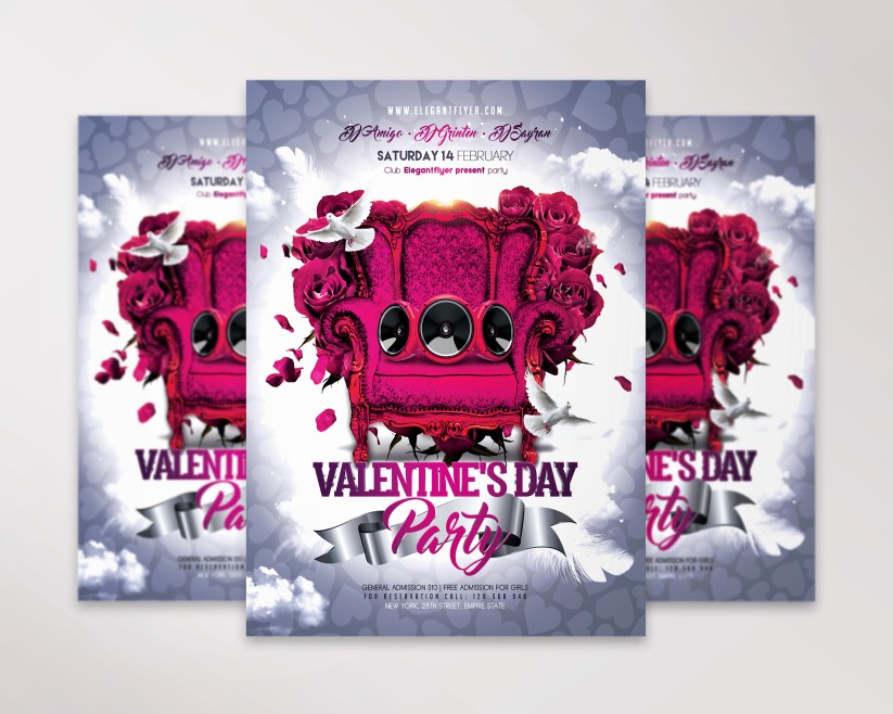 Valentine’s Day Party – Flyer PSD Template 027 Valentine’s Day Party – Flyer PSD Template 027