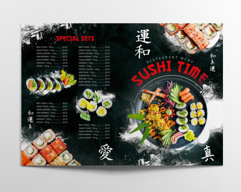 SUSHI TIME – FREE RESTAURANT MENU PSD TEMPLATE SUSHI TIME – FREE RESTAURANT MENU PSD TEMPLATE
