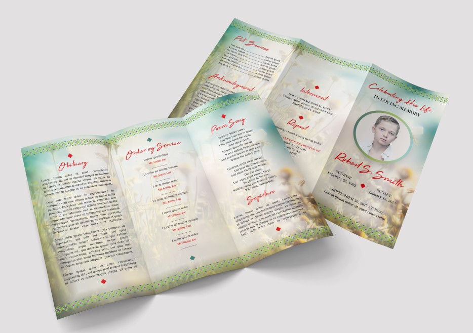 FUNERAL BROCHURE TEMPLATE 032 FUNERAL BROCHURE TEMPLATE 032