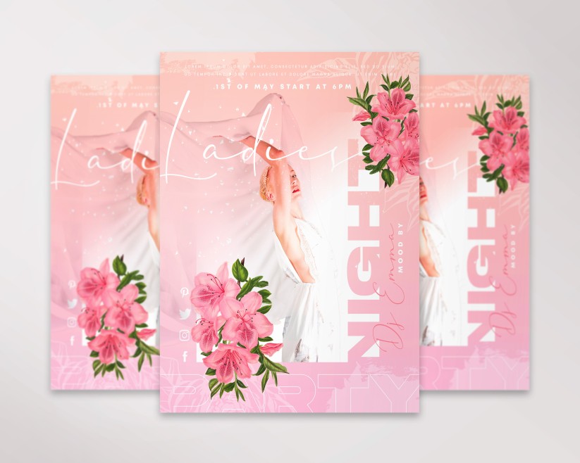 LADIES NIGHT - FREE FLYER PSD TEMPLATE 7 LADIES NIGHT - FREE FLYER PSD TEMPLATE 7