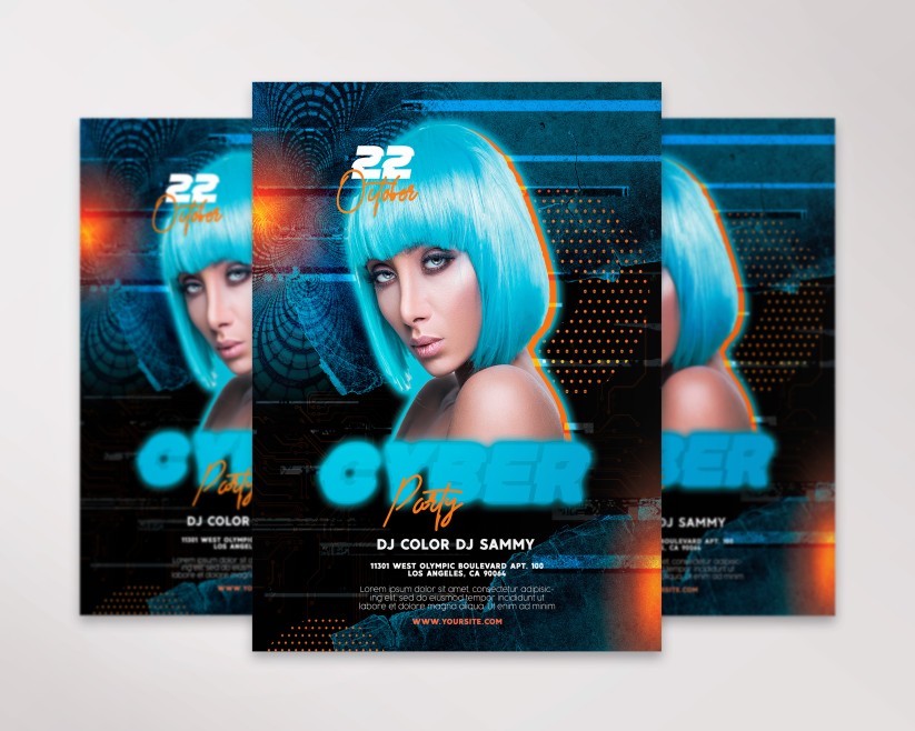 Cyber Party flyer template Cyber Party flyer template
